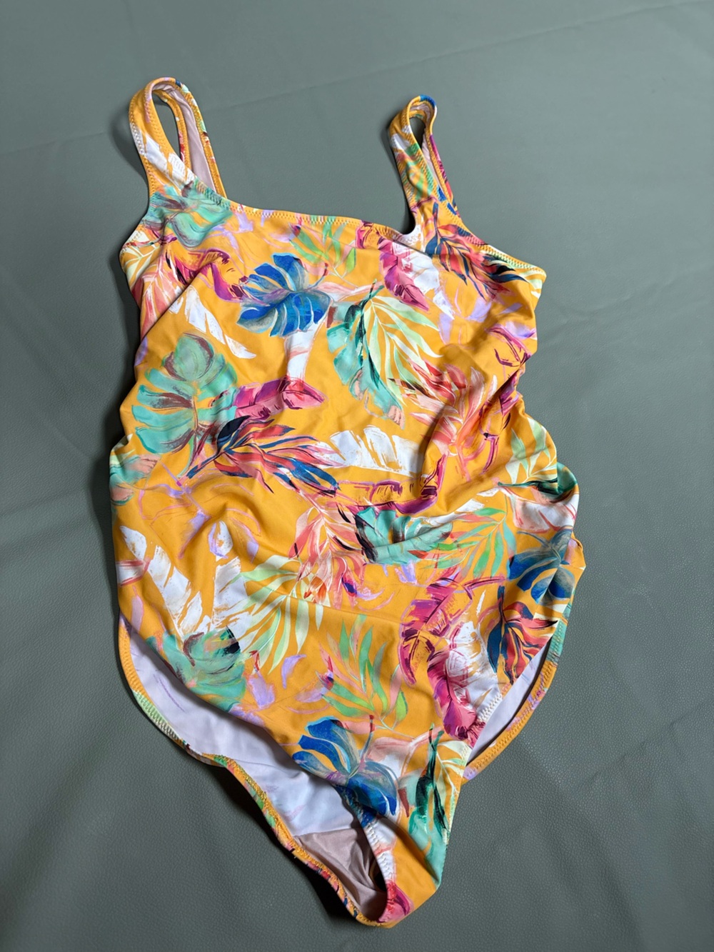 A Pea in the Pod Yellow Tropical-Print One-Piece Swimsuit